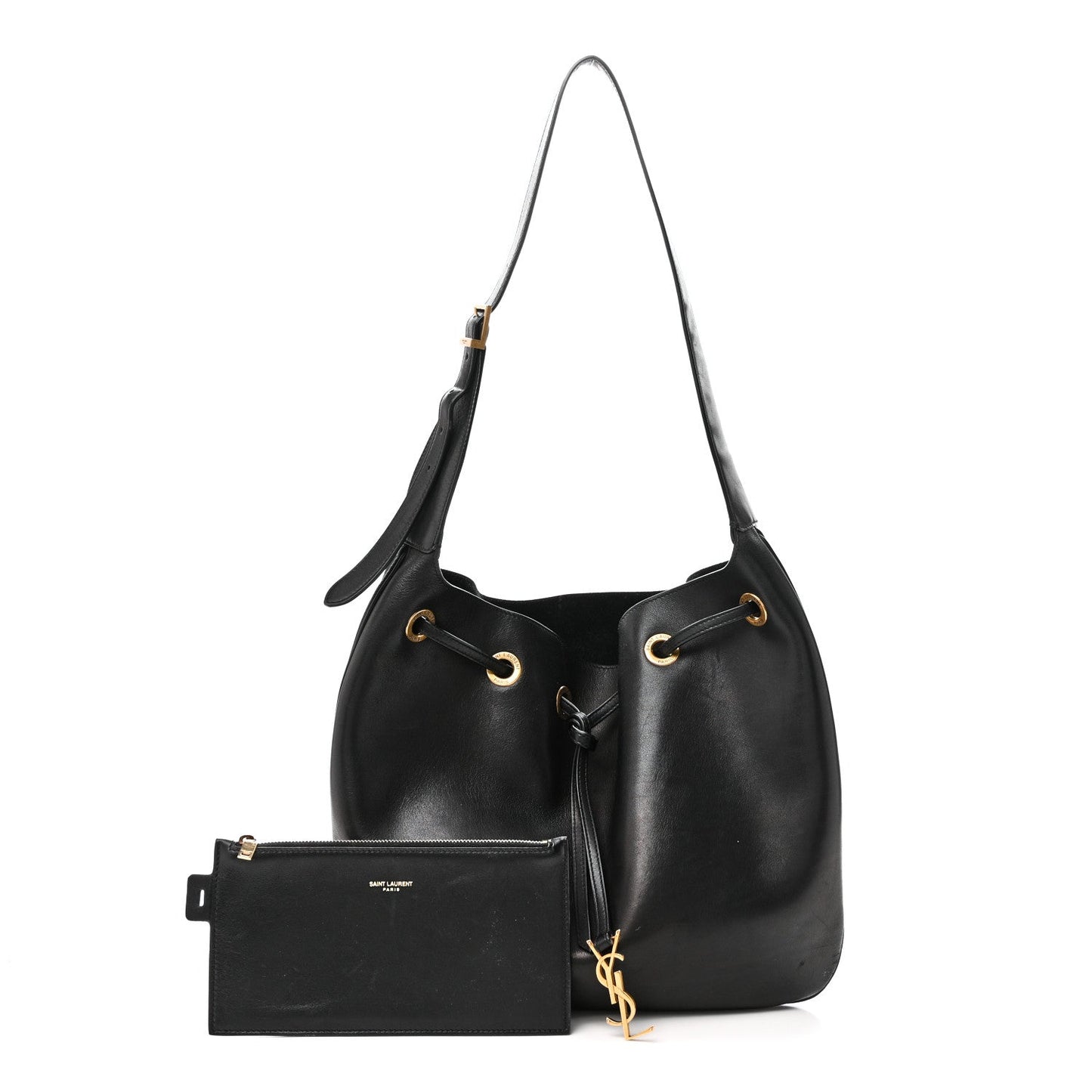 Smooth Calfskin Paris VII Large Flat Hobo Black