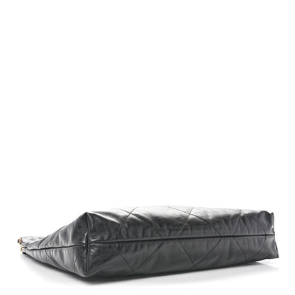 Shiny Calfskin Quilted Chanel 22 Black