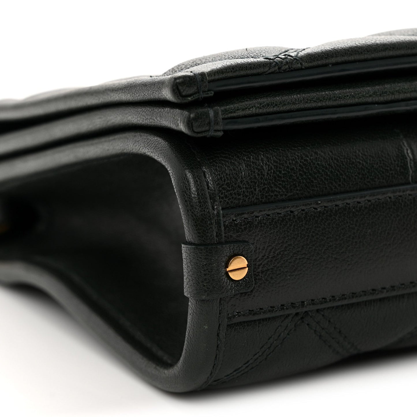 Lambskin Quilted Mini Becky Chain Bag Vert Fonce