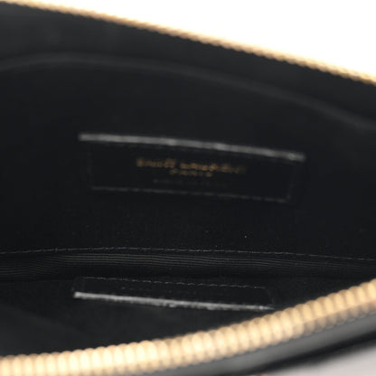 Grain De Poudre Chevron Monogram Large Bill Pouch Black