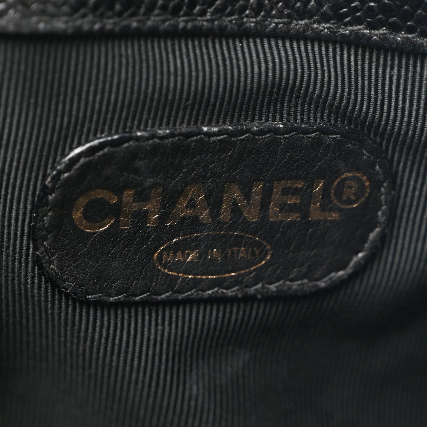 Caviar CC Drawstring Shoulder Bag Black