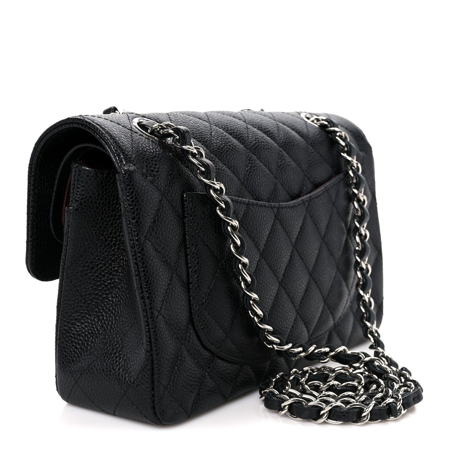 Caviar Quilted Small Double Flap Black