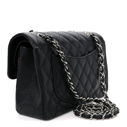 Caviar Quilted Small Double Flap Black