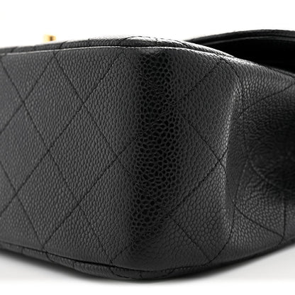 Caviar Quilted Jumbo Double Flap Black