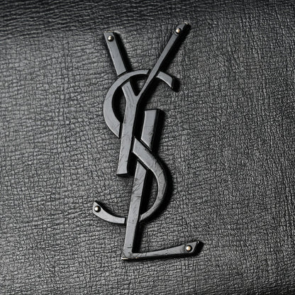 Calfskin Medium Monogram Sunset Satchel Black