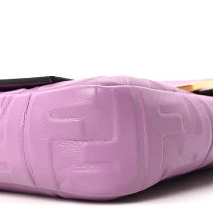 Nappa FF 1974 Embossed Baguette Agapanto