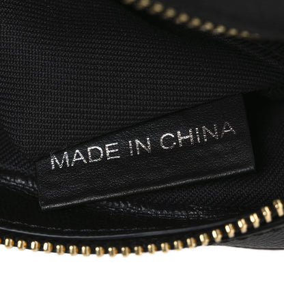 Giant Check Calfskin Small Camera Bag Black