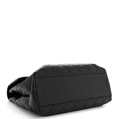 Caviar Quilted Jumbo Kelly Flap Black