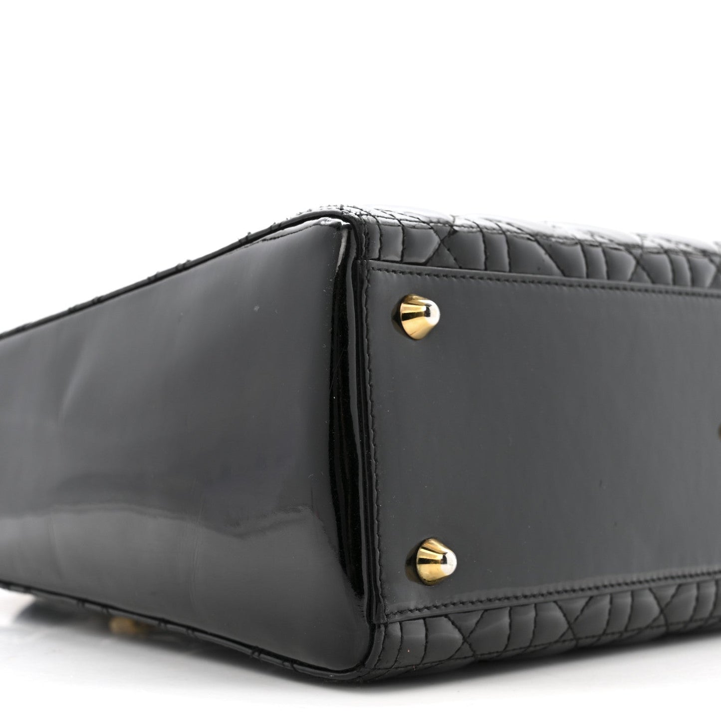 Patent Cannage Large Lady Dior Black