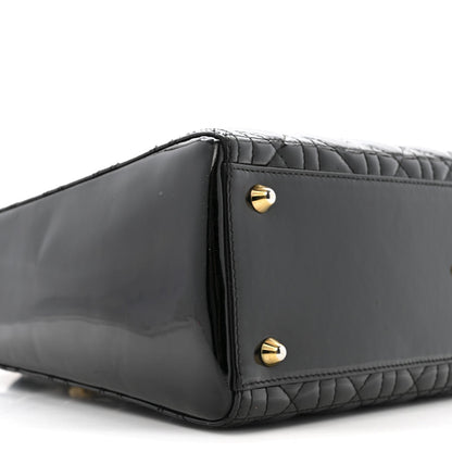 Patent Cannage Large Lady Dior Black