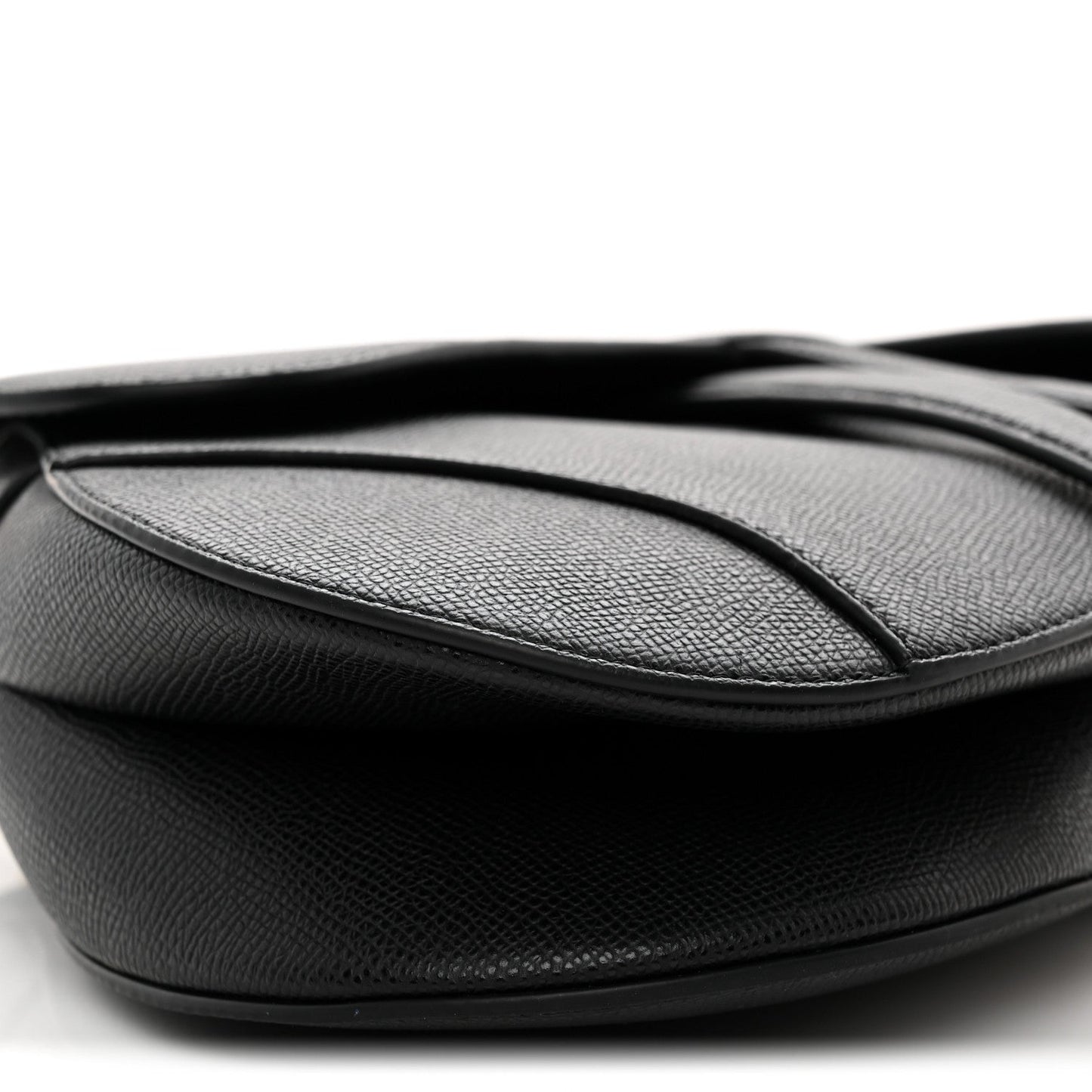 Grained Calfskin Saddle Bag Black