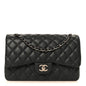 Caviar Quilted Jumbo Double Flap Navy Blue