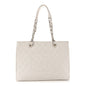 Caviar Quilted Grand Shopping Tote GST White