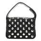 Pebbled Sport Calfskin Studded Small Elena Black