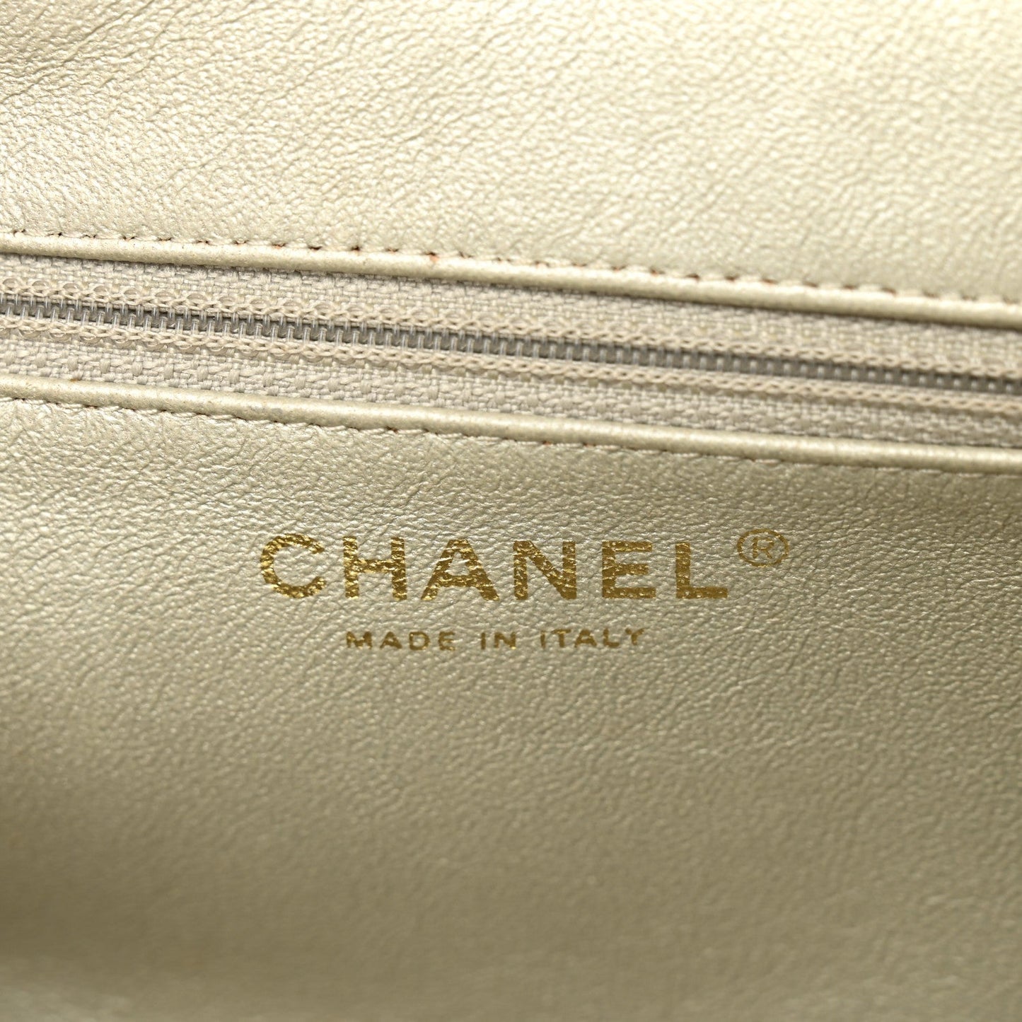 Metallic Calfskin Quilted Timeless Clutch Gold