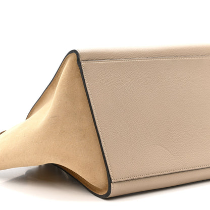 Drummed Calfskin Suede Medium Trapeze Dune