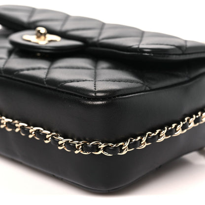 Lambskin Quilted Small My Precious Flap Black