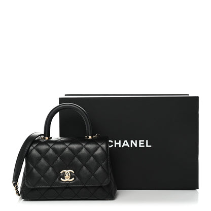 Caviar Quilted Extra Mini Coco Handle Flap Black