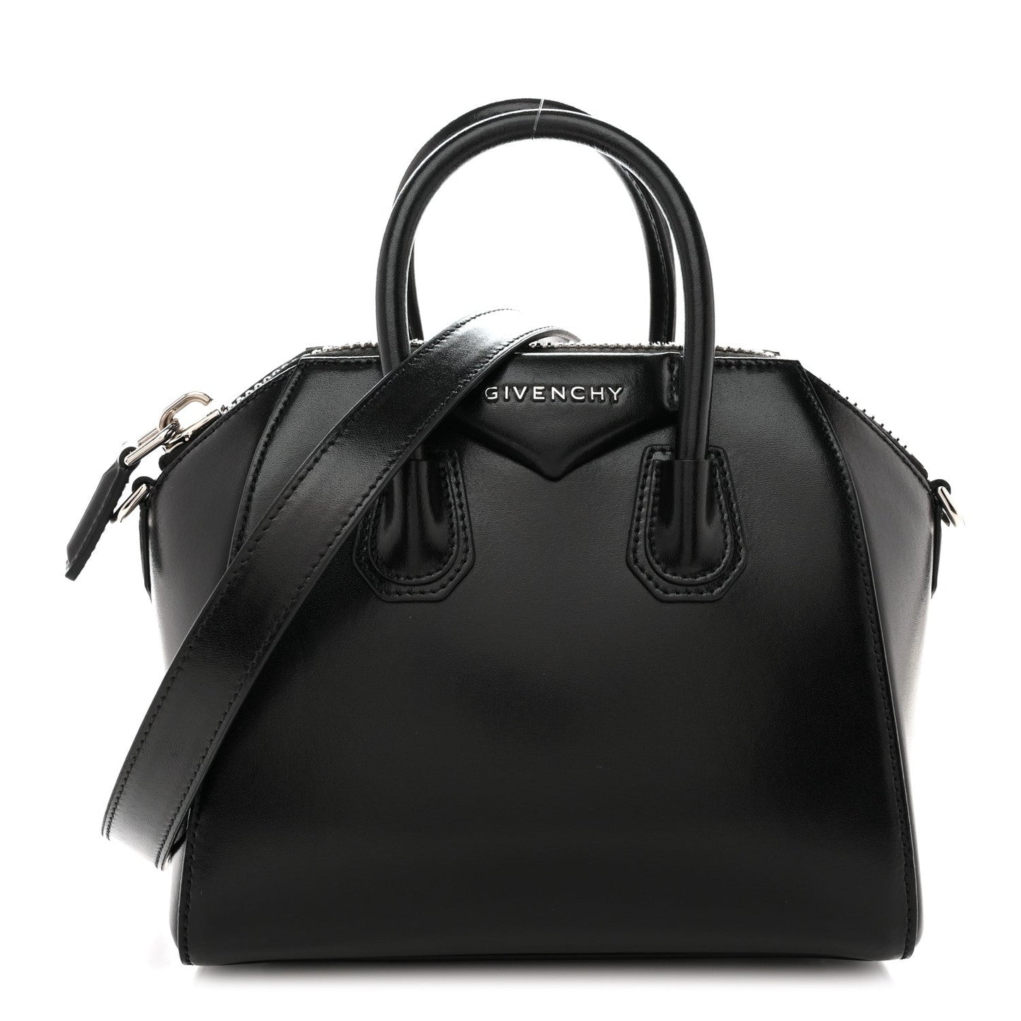 Shiny Lord Calfskin Mini Antigona Black