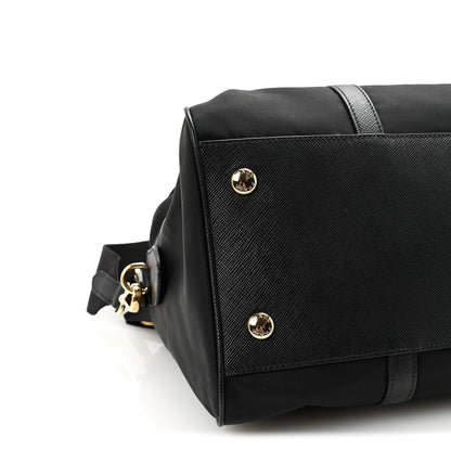 Re-Nylon Saffiano Medium Re-Edition 1978 Top Handle Bag Black