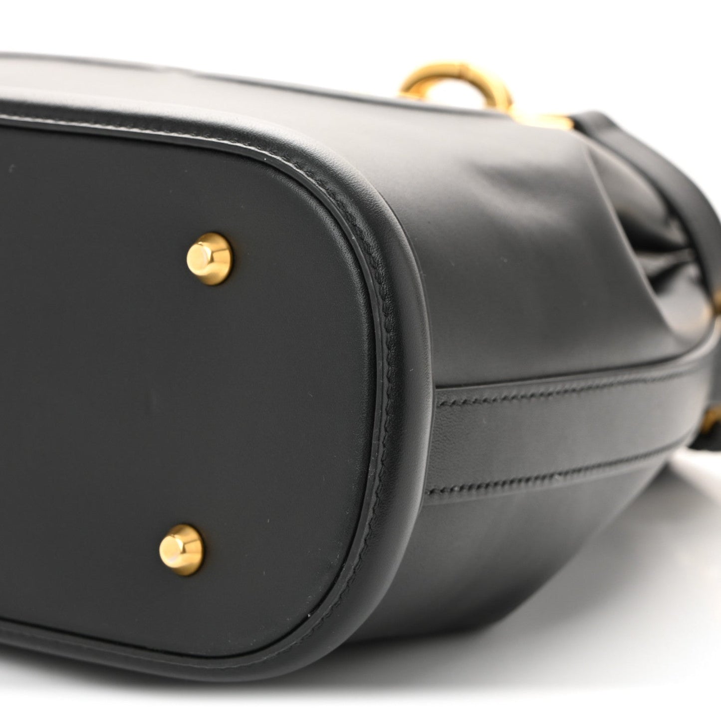 Calfskin CD Embossed Medium C'est Chain Bucket Bag Black