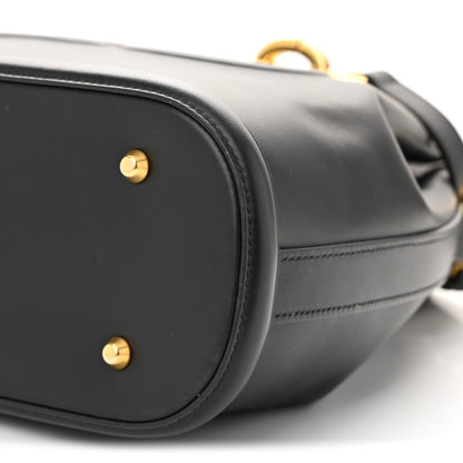 Calfskin CD Embossed Medium C'est Chain Bucket Bag Black