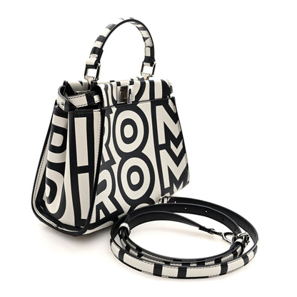 X MARC JACOBS Nappa Mini Peekaboo I SEE U Satchel Black White