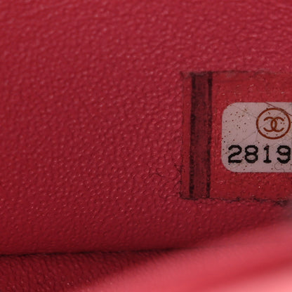Lambskin Quilted Mini Rectangular Flap Pink