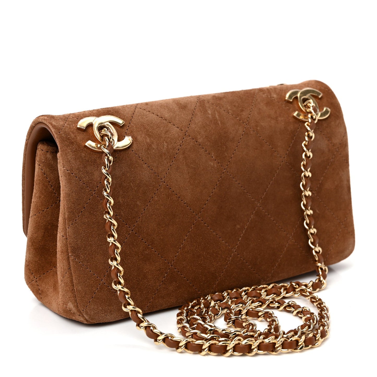 Suede Calfskin Small Eyes On You Flap Camel