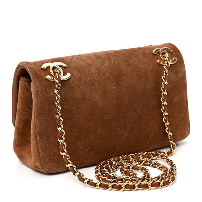 Suede Calfskin Small Eyes On You Flap Camel