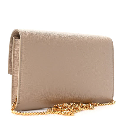 Grain De Poudre Monogram Uptown Chain Wallet Dark Beige