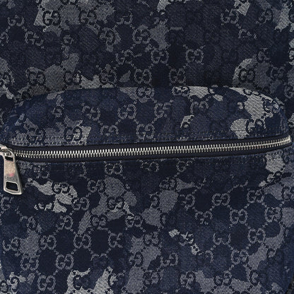 Denim Monogram Camouflage Large Backpack Blue