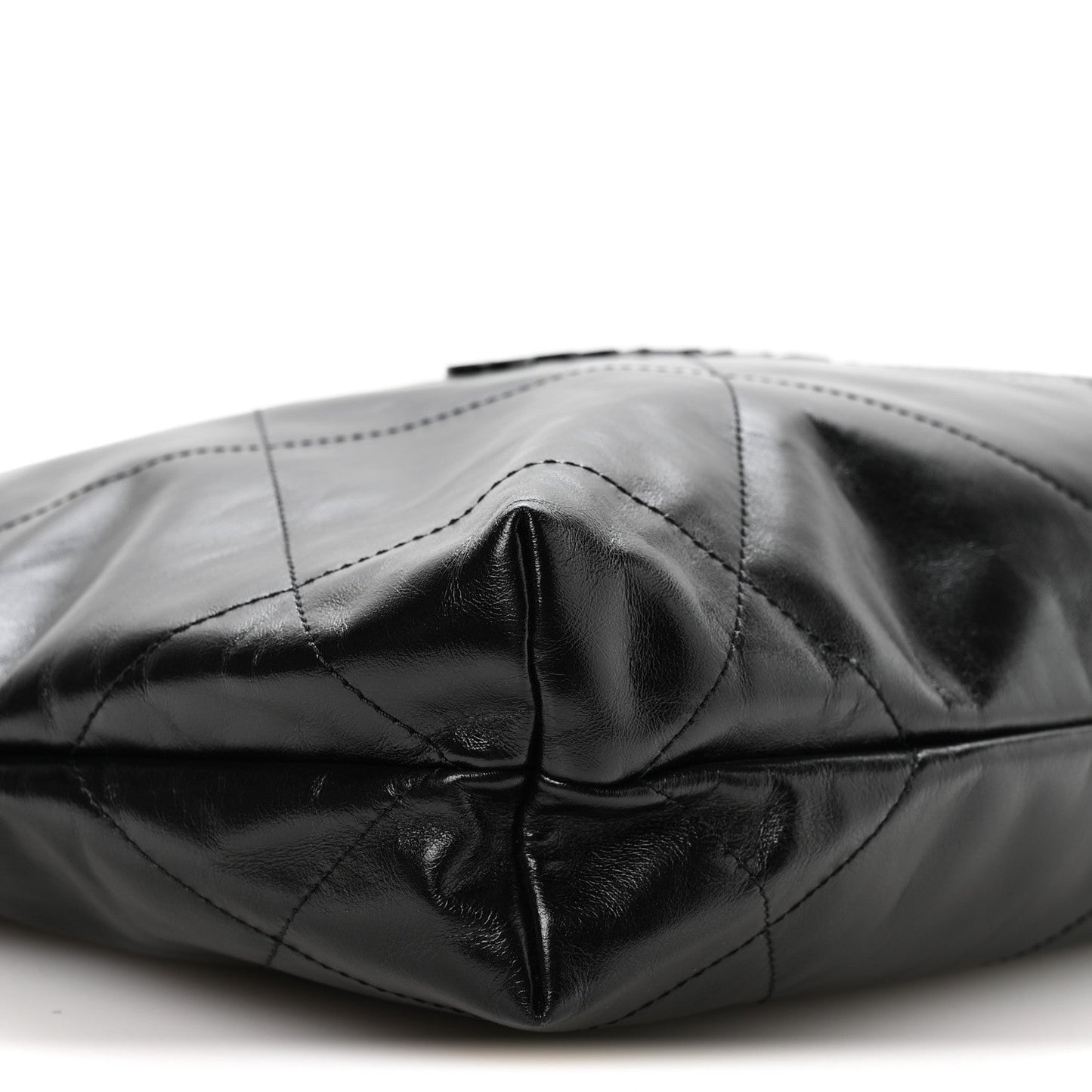 Shiny Calfskin Quilted Small Chanel 22 So Black