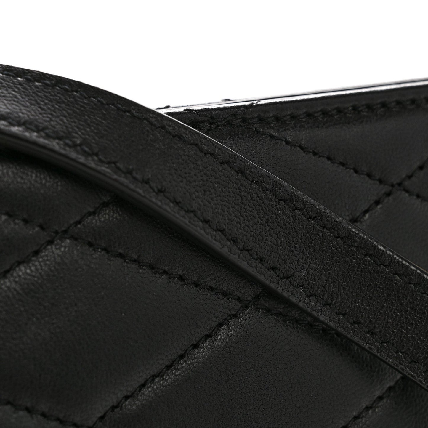 Lambskin Quilted Le Maillon Square Crossbody Bag Black