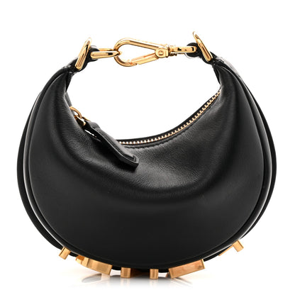 Vitello Grace Matte Nano Fendigraphy Hobo Charm Black