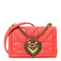 Lambskin Medium Devotion Crossbody Bag Corallo