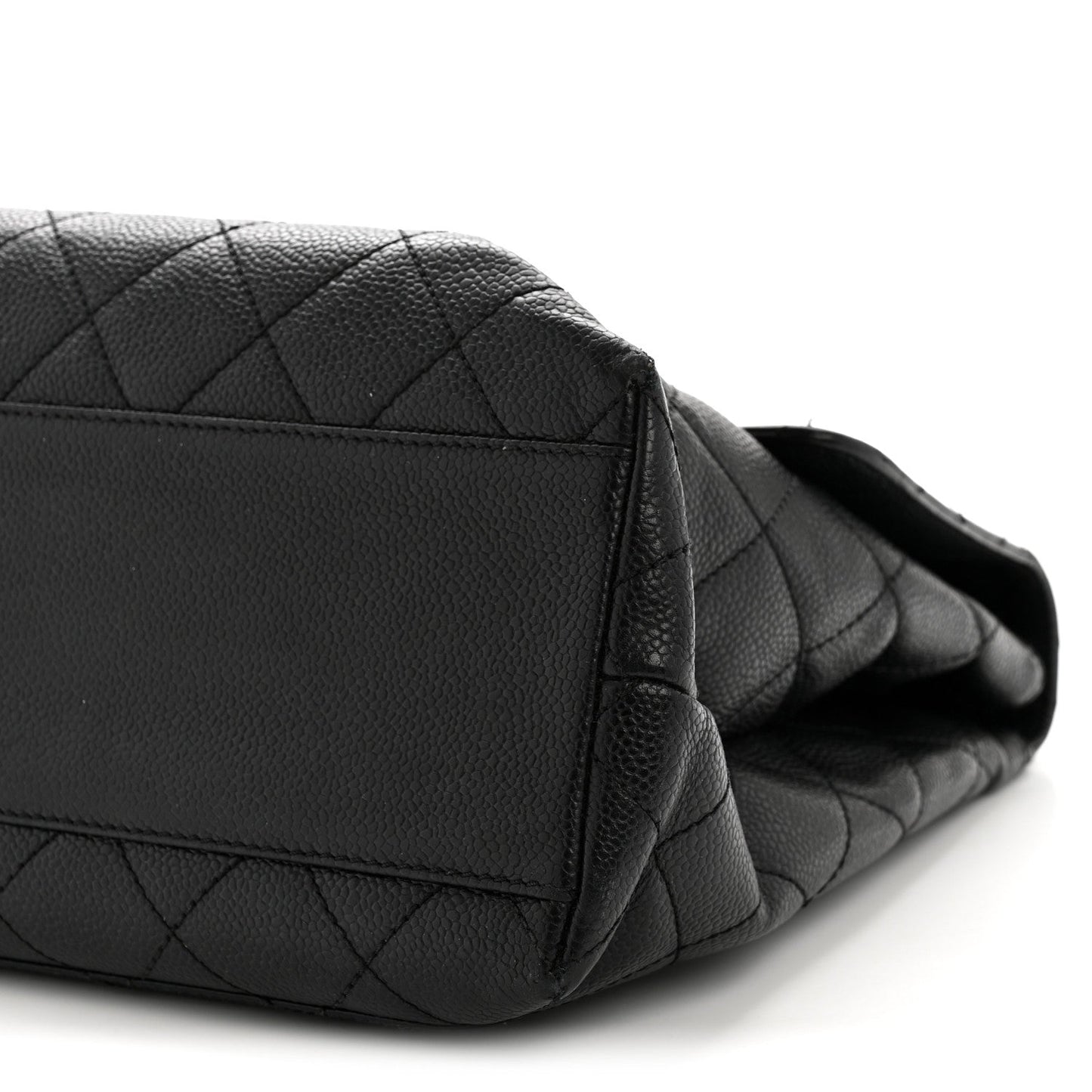 Caviar Quilted Jumbo Kelly Flap Black