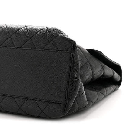 Caviar Quilted Jumbo Kelly Flap Black