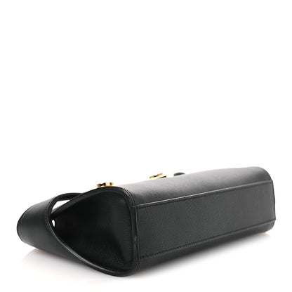 Calfskin Mini E/W Hug Crossbody Bag Black Flame Red