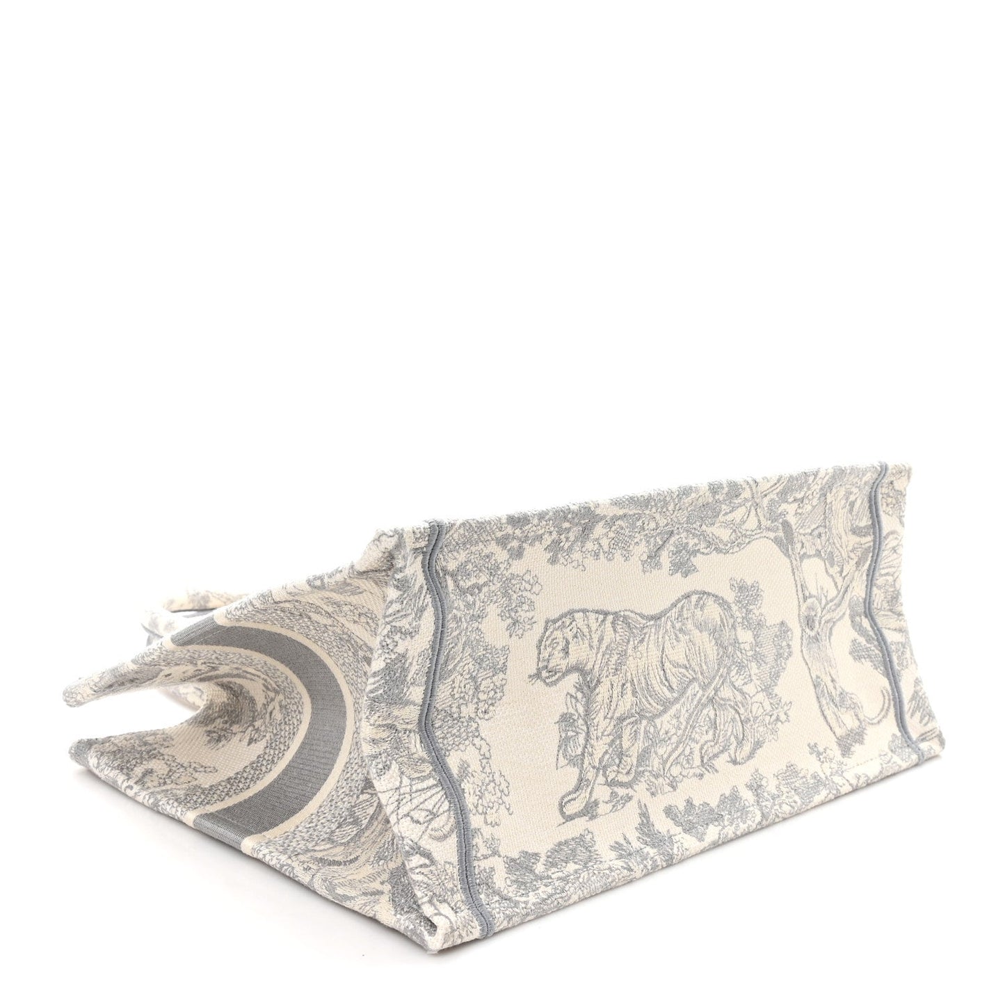 Canvas Embroidered Medium Dioriviera Toile De Jouy Book Tote Gray