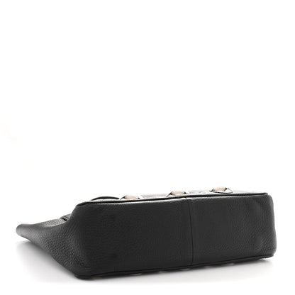 Grainy Calfskin Studded Small Nellcote Shopping Tote Black