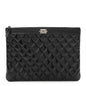 Patent Calfskin Quilted Medium Boy Cosmetic Case Black