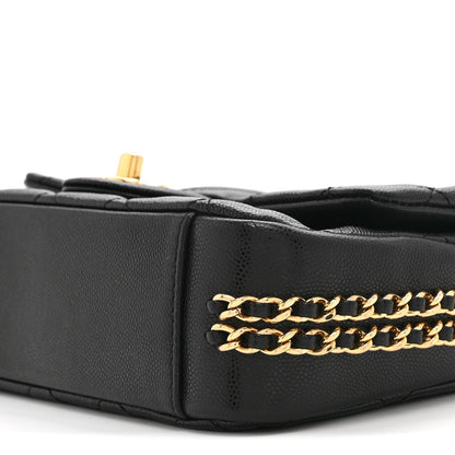 Caviar Quilted Mini CC You Flap Black