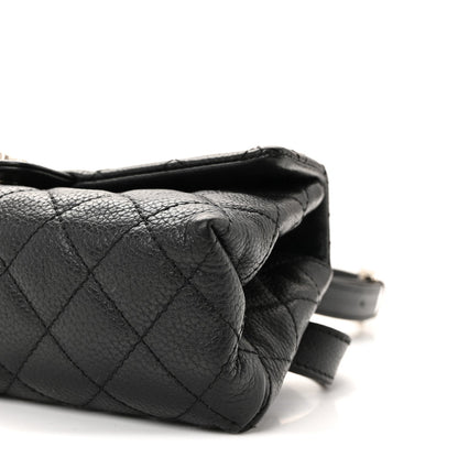 Grained Calfskin Quilted 2.55 Reissue Flap Belt Bag Clutch Black