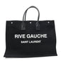 Linen Calfskin Rive Gauche Tote Black