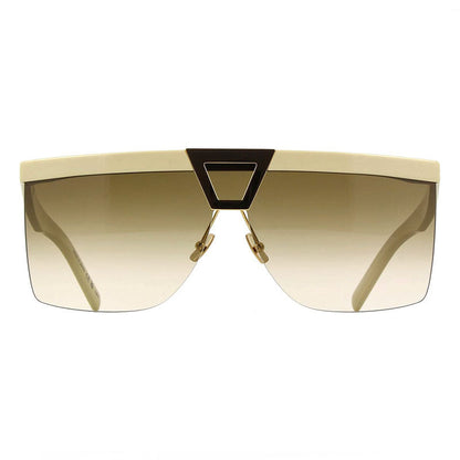 Saint Laurent Sunglasses Shield Semi Rim, Ivory Frame and Brown Lens SL537PALACE002