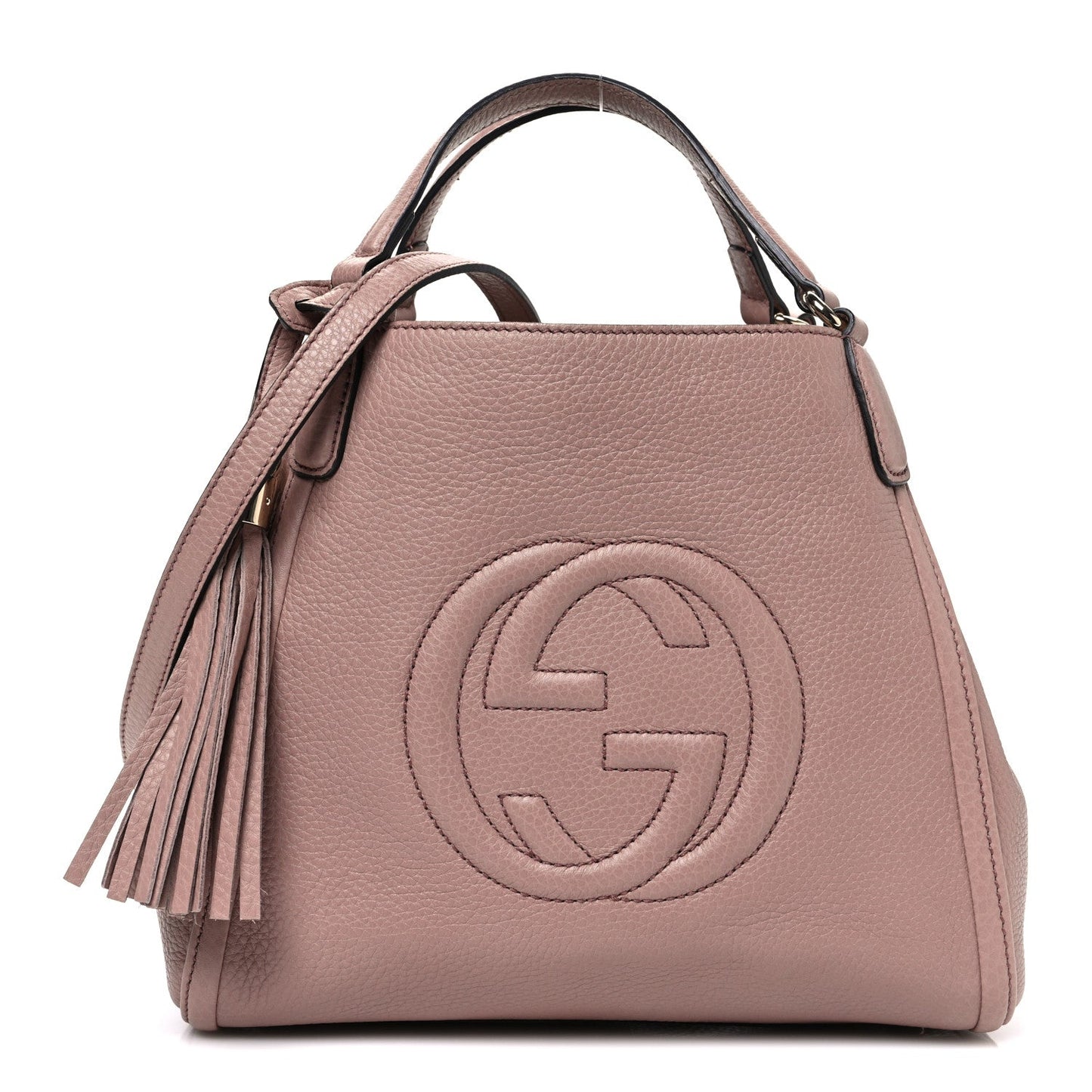Pebbled Calfskin Small Soho Shoulder Bag Light Pink