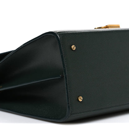 Grain de Poudre Medium Classic Monogram Cassandra Top Handle Dark Green
