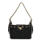 Braided Raffia Calfskin Quilted Mini Chanel 25 Handbag Black White