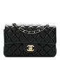 Lambskin Quilted Mini Rectangular Flap Black